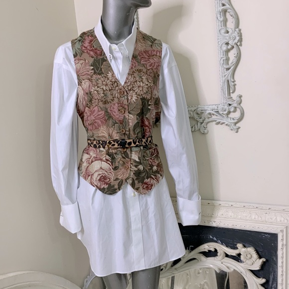 VINTAGE Linen Floral Vest - Picture 6 of 12